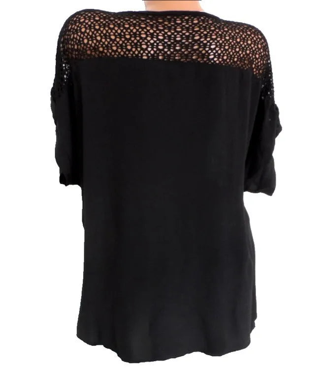 Loose Short-Sleeved Lace Women Blouses Cotton Blouses Summer V-neck White Shirt