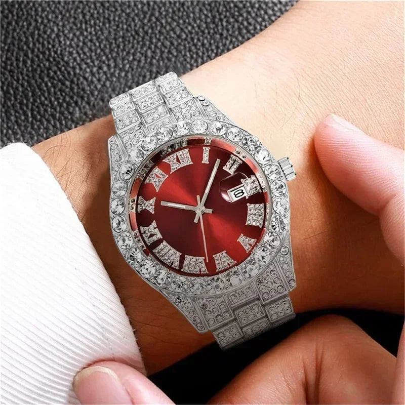 Hip hop Watch Male watch, water proof Brand watches Stainless steel Round Clock Men quartz