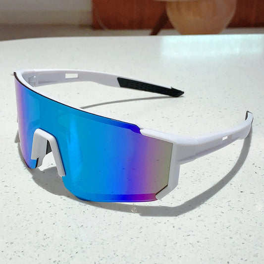 Trendy Cycling Goggles Oversized Decor, Sports Anti UV Sunglasses for Men & Women