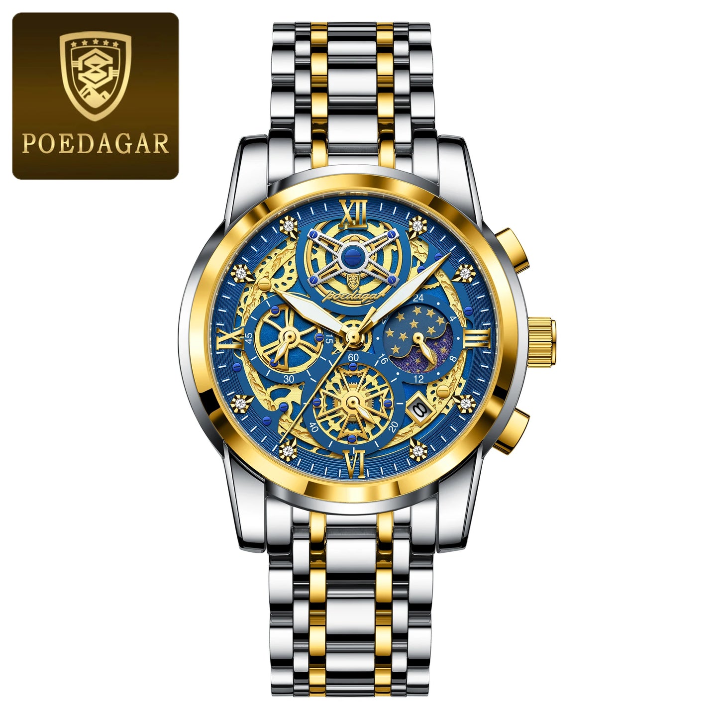 Fashion Men Watch Waterproof Luminous Date Man Wristwatch Stainless Steel Chronograph Quartz Men's Watches