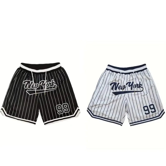 Men's New York Embroidered Basketball Shorts Summer Gyms Quick Dry Sport Shorts