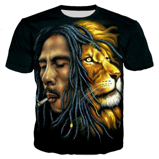 Bob Marley T Shirt Men/women, 3D Printed T-shirts Casual Style Streetwear
