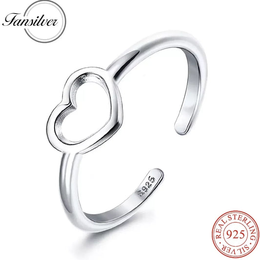 925 Sterling Silver Toe Rings for Women Stylish Heart Shape Vintage Adjustable Toe Band Rings