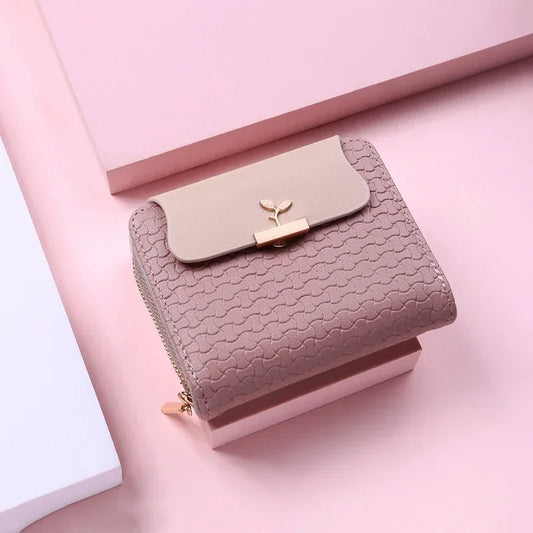 Ladies Wallets Leaf Hasp Clutch Brand Designed Mini Coin Purse