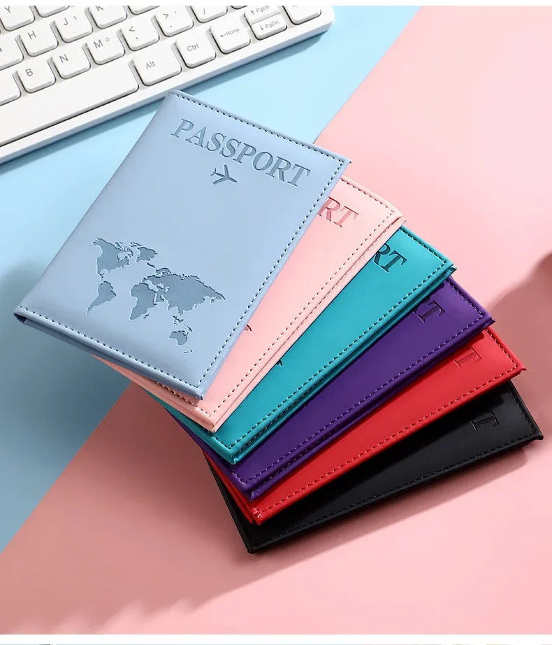 Personalized Gift Custom Name Text Vintage World Map Passport Cover Customized Couple Names