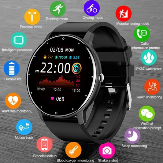 Smart Watch Full Touch Screen Sport Fitness Tracker IP68 Waterproof Bluetooth Smartwatch for Men Women Smartphone 2023