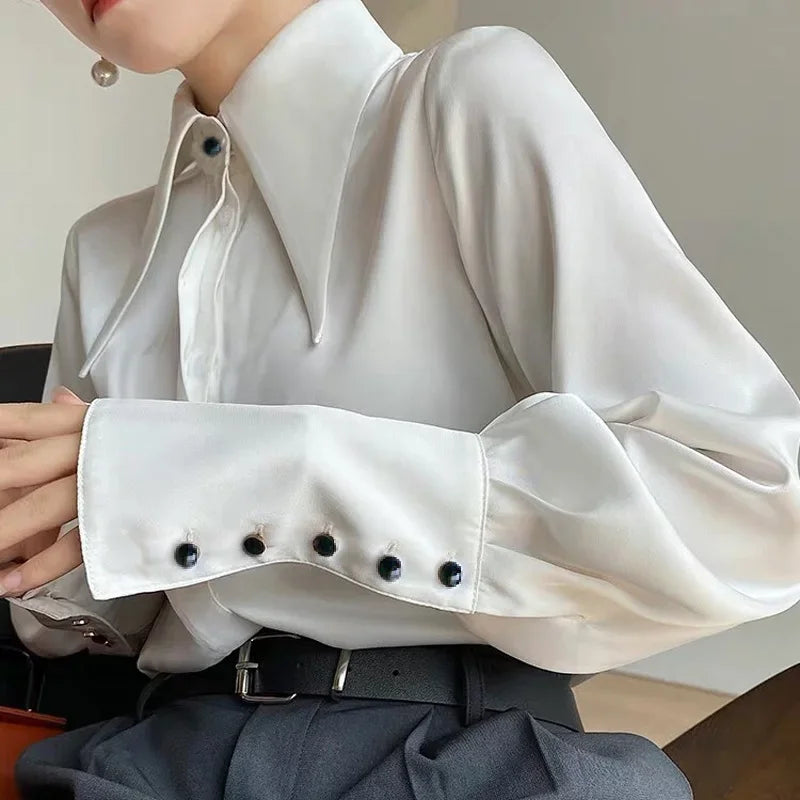 Long Sleeve Shirts Casual Tops Spring Fashion Women Floral Print Blouse Tops Ladies Shirts