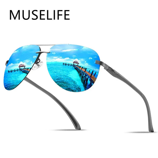 Polarized Sunglasses with Metal Frame Mirror Lens Sunglasses for Men/Women