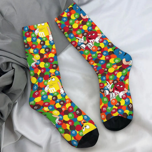 Chocolate Beans Socks Fashion Couple Socks Soft Breathable Socks for Men & Women - 1 pair