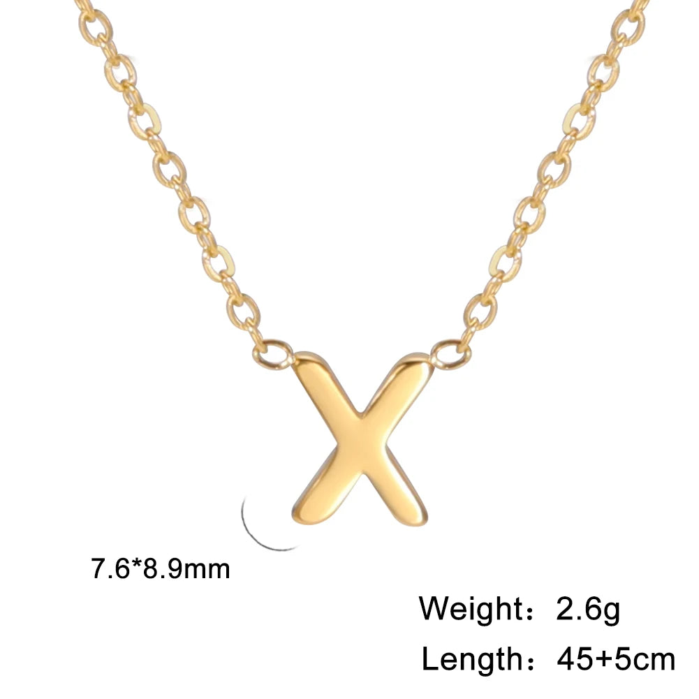 Minimalist Initial A-Z Letter Necklace for Women