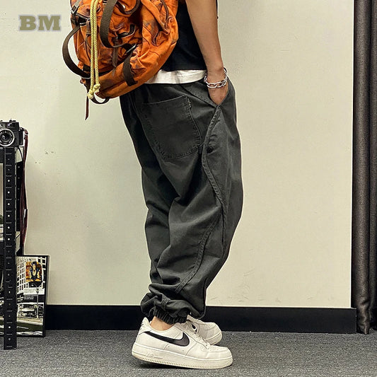 Plus Size Japanese Streetwear Oversize Cargo Pants for Men