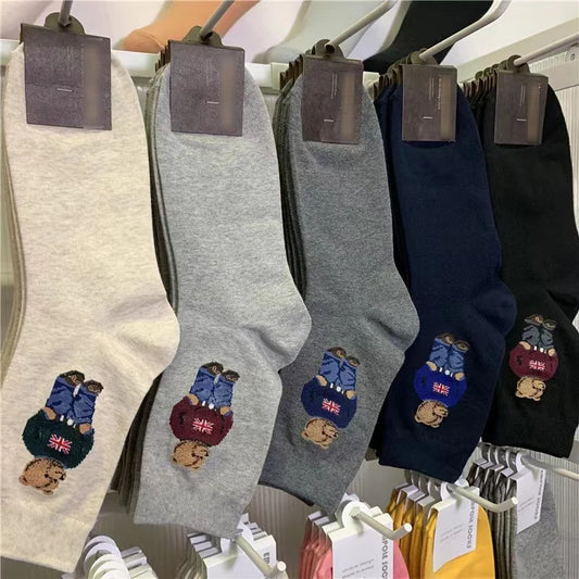 Good Quality Cartoon Gentleman Bear Men's Socks 1 pair