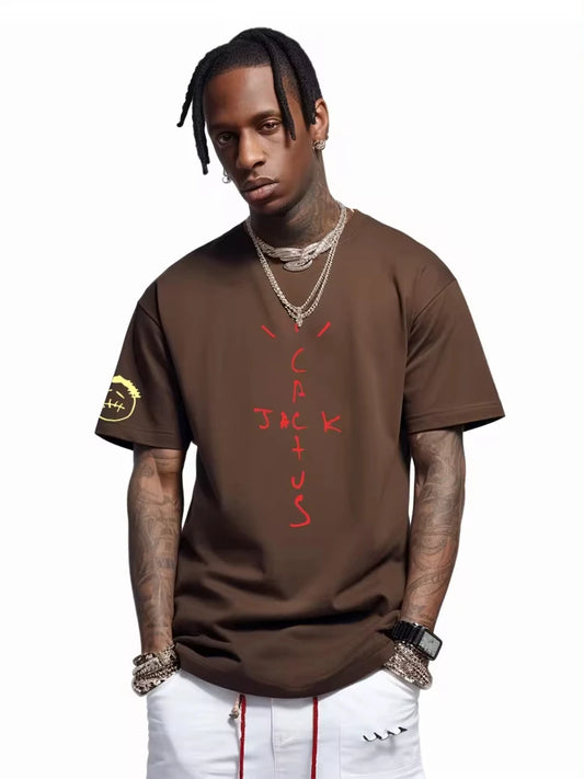 Streetwear Cactus Jack Cotton Lightning Classic T-shirt Hip Hop  T Shirt for Men & Women